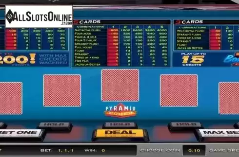 Game Screen. Pyramid Poker Double Bonus (Nucleus Gaming) from Nucleus Gaming