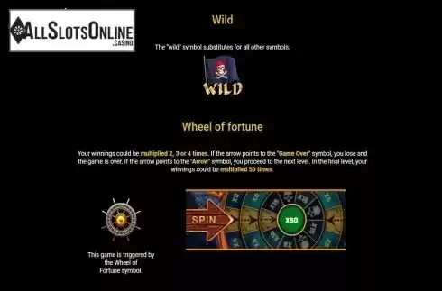 Wild adn Wheel of fortune features screen