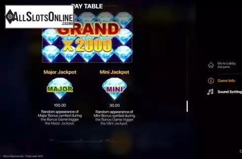 Jackpot screen