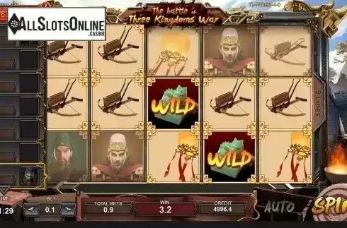 Wild Win screen. The Battle of Three Kingdoms War from Popular Gaming