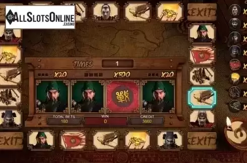 Bonus Game screen. The Battle of Three Kingdoms War from Popular Gaming