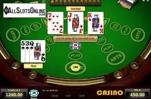 Win Screen. Three Card Poker (Tom Horn Gaming) from Tom Horn Gaming