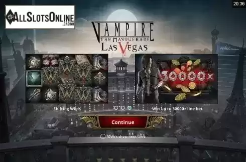 Intro Game screen 3. Vampire: The Masquerade – Las Vegas from Foxium
