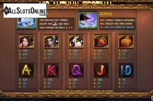 Paytable screen 1. Mid-Autumn Festival (Iconic Gaming) from Iconic Gaming