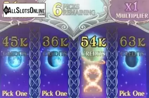 Bonus game screen. Moon Warriors Celestial Treasures from High 5 Games