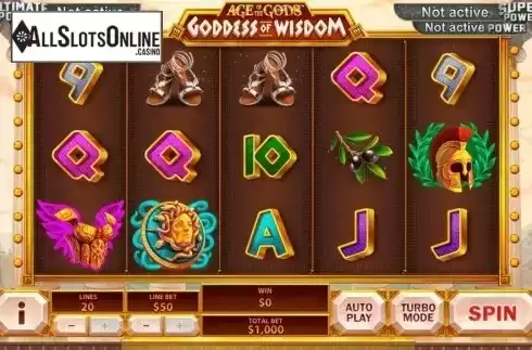 Screen8. Age of the Gods Goddess of Wisdom from Playtech Origins