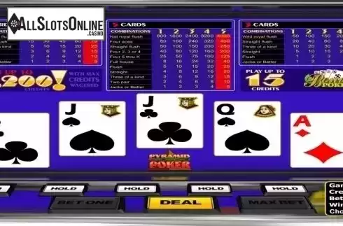 Game Screen. Pyramid Bonus Poker from Betsoft