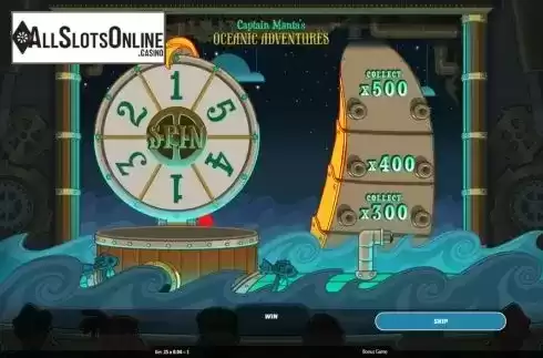Adventure bonus screen. Captain Manta's Oceanic Adventures from Roxor Gaming