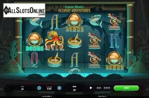 Win screen. Captain Manta's Oceanic Adventures from Roxor Gaming