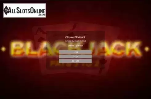 Intro screen. Classic Blackjack (Espresso Gaming) from Espresso Games