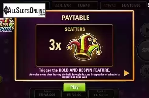 Paytable . Joker Jackpots (Electric Elephant) from Electric Elephant