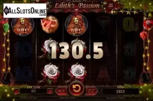 Win Screen. Lilith's Passion Christmas Edition from Spinomenal