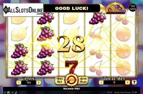 Win Screen 3. Penny Fruits Extreme Spin O Wheel from Spinomenal