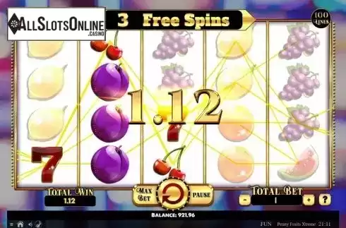 Win Screen 4. Penny Fruits Extreme Spin O Wheel from Spinomenal