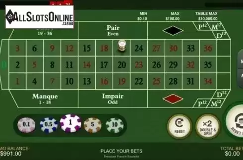 Game workflow. Premium French Roulette (Playtech) from Playtech
