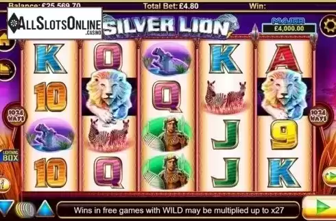 Reel Screen. Stellar Jackpots with Silver Lion from Lightning Box