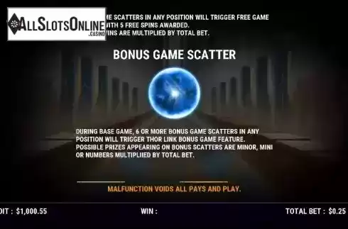 Bonus Game scatter screen