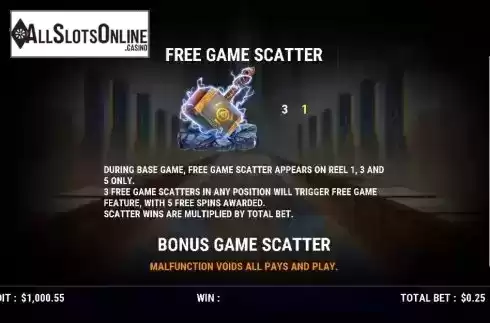 Free Game scatter screen