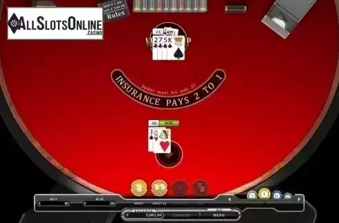 Game Screen. Vegas Strip Single Deck Blackjack from Oryx