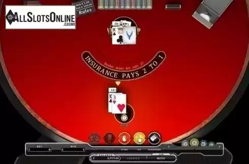Game Screen. Vegas Strip Single Deck Blackjack from Oryx