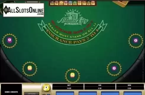 Game Screen 1. Atlantic City Blackjack MH Gold from Microgaming