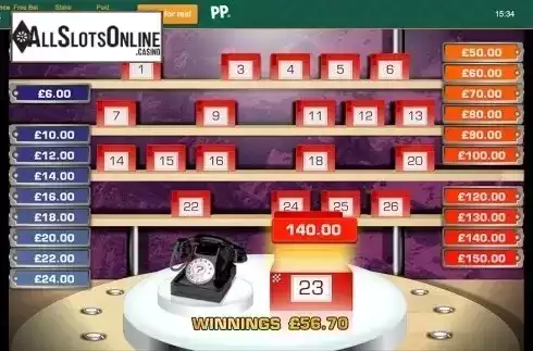Paytable 2. Deal or no Deal: The Banker's Riches from Playtech