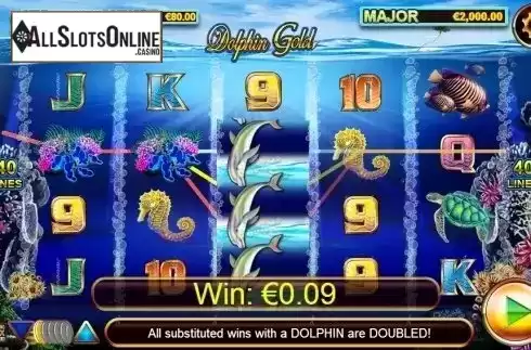 Screen 4. Dolphin Gold with Stellar Jackpots from Lightning Box