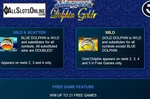 Paytable 1. Dolphin Gold with Stellar Jackpots from Lightning Box