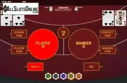 Win screen. High Roller Baccarat No commission from OneTouch
