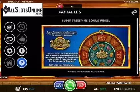 Super FS bonus wheel screen