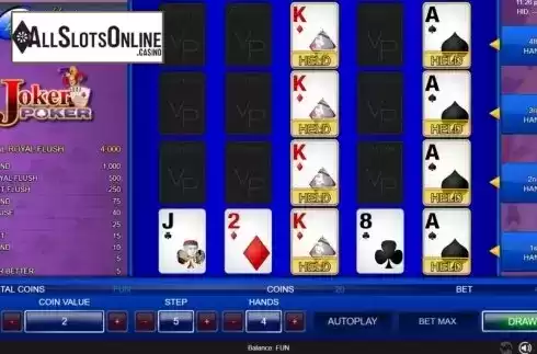 Game Screen 1. Joker Poker 4 Hands (Espresso Games) from Espresso Games