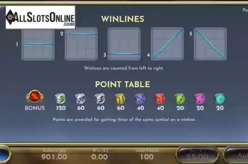 Win lines screen