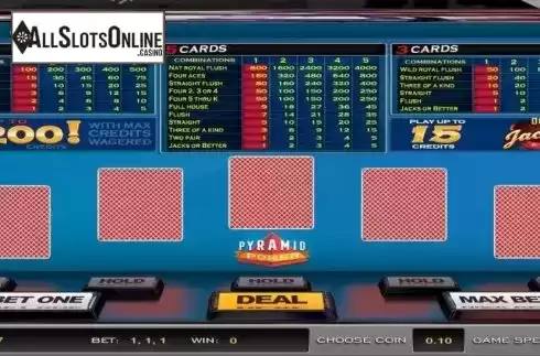 Game Screen. Pyramid Poker Double Jackpot Poker (Nucleus Gaming) from Nucleus Gaming