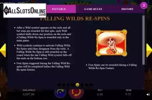 Wild re-spin feature screen