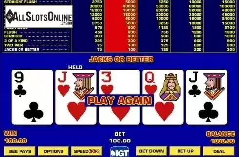 Win Screen. Double Double Bonus Poker Game King from IGT