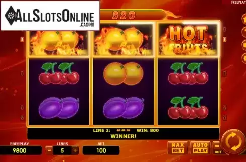 Win Screen. Hot Fruits Deluxe (Amatic Industries) from Amatic Industries