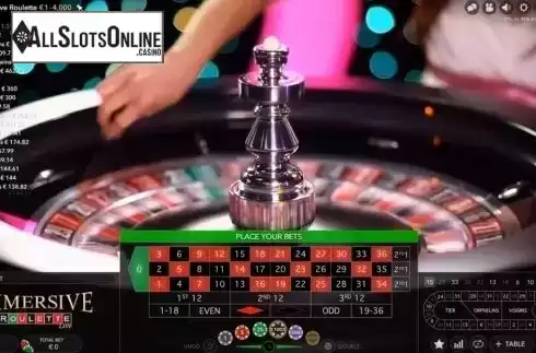 Game Screen. Immersive Roulette from Evolution Gaming