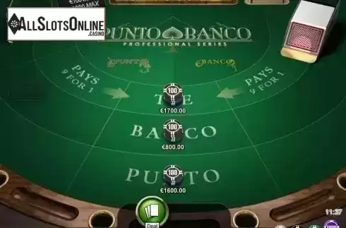 Game Screen. Punto Banco Professional Series VIP from NetEnt