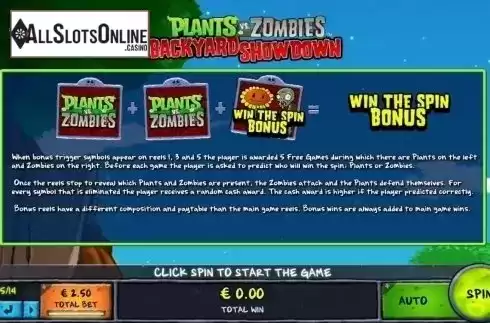 Info 4. Plants vs Zombies: Backyard Showdown from IGT