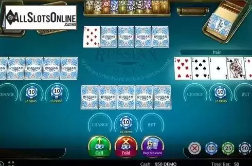 Game workflow . Russian Poker	 (Evoplay Entertainment) from Evoplay Entertainment