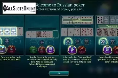 Intro screen. Russian Poker	 (Evoplay Entertainment) from Evoplay Entertainment