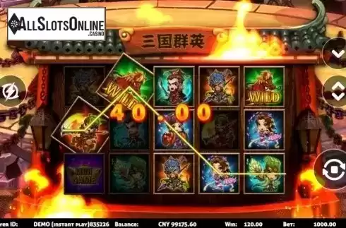 Win Screen. Three Kingdoms (Triple Profits Games) from Triple Profits Games