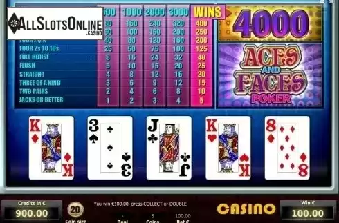 Win Screen. Aces and Faces Poker (Tom Horn Gaming) from Tom Horn Gaming
