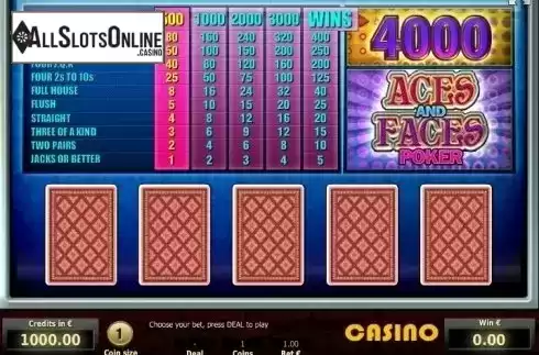 Game Screen 1. Aces and Faces Poker (Tom Horn Gaming) from Tom Horn Gaming