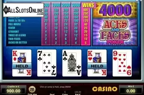 Game Screen 2. Aces and Faces Poker (Tom Horn Gaming) from Tom Horn Gaming