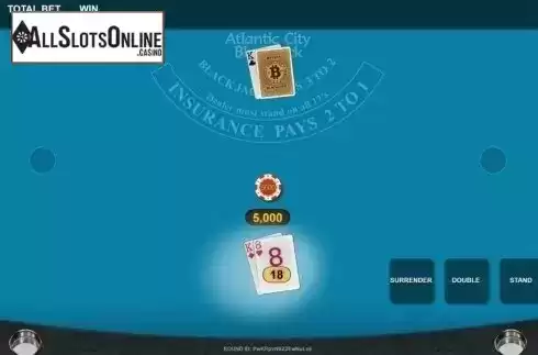 Reel screen. High Roller Atlantic City Blackjack from OneTouch