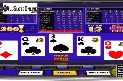 Game Screen. Pyramid Double Jackpot Poker (Betsoft) from Betsoft