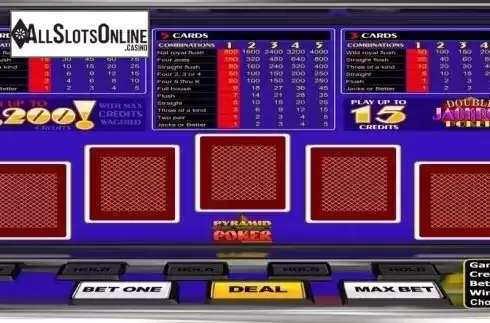 Game Screen. Pyramid Double Jackpot Poker (Betsoft) from Betsoft