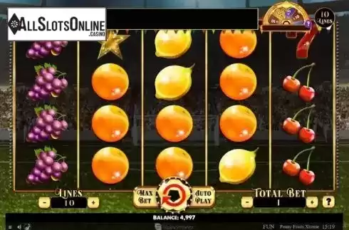 Reel Screen. Penny Fruits Xtreme Champions League from Spinomenal