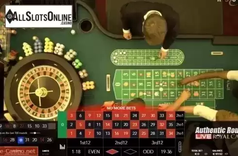 Game Screen. Royal Casino Authentic Roulette Live from Authentic Gaming